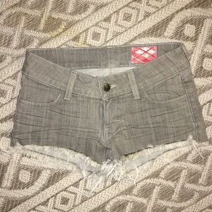 Grey cut off jean shorts